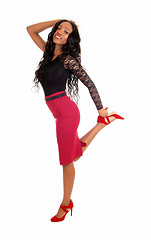 Image showing Black woman dancing on floor.