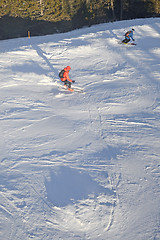 Image showing Downhill skiing