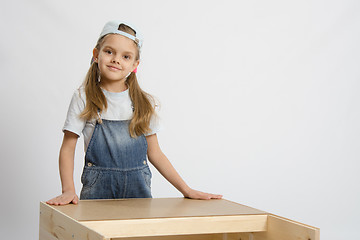 Image showing Portrait of a child in working clothes carpenter