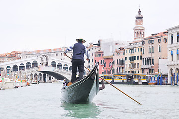 Image showing venice italy, gondola driver in grand channel