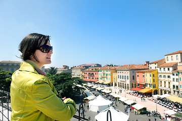 Image showing tourist woman in verona