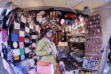 Image showing Beautiful woman in Venice