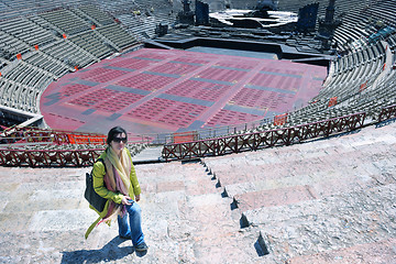 Image showing tourist woman in verona