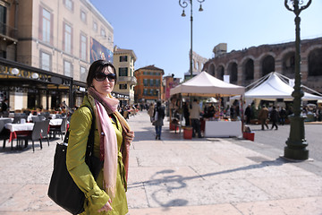 Image showing tourist woman in verona