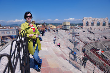 Image showing tourist woman in verona