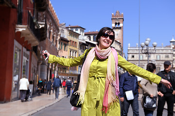 Image showing tourist woman in verona