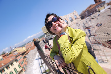 Image showing tourist woman in verona