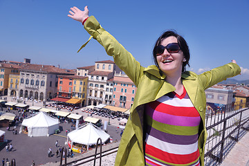 Image showing tourist woman in verona