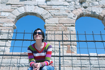 Image showing tourist woman in verona