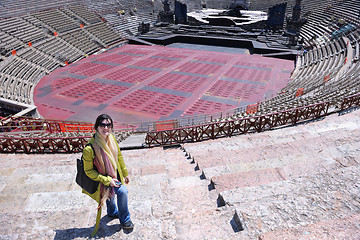 Image showing tourist woman in verona