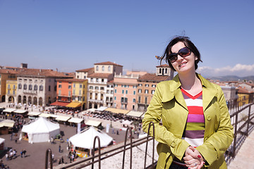 Image showing tourist woman in verona