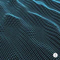 Image showing Abstract grid background. Water surface. Vector illustration. 