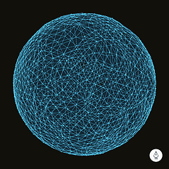 Image showing 3d sphere. Global digital connections. Technology concept. 