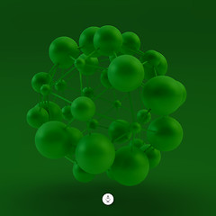 Image showing 3D Molecule structure background. Graphic design. Vector Illustr