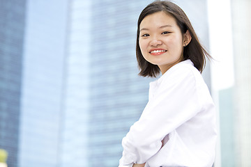 Image showing Asian young female executive smiling portrait