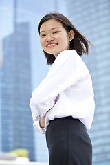 Image showing Asian young female executive smiling portrait