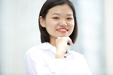 Image showing Asian young female executive smiling portrait