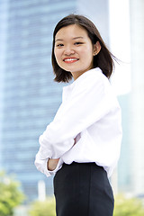 Image showing Asian young female executive smiling portrait