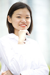 Image showing Asian young female executive smiling portrait