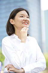 Image showing Asian young female executive smiling portrait