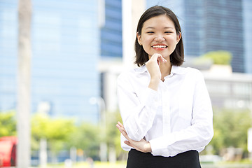 Image showing Asian young female executive smiling portrait