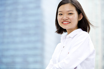 Image showing Asian young female executive smiling portrait