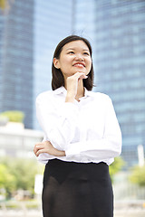 Image showing Asian young female executive smiling portrait