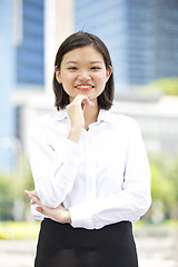 Image showing Asian young female executive smiling portrait