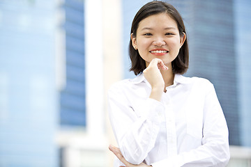 Image showing Asian young female executive smiling portrait