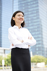 Image showing Asian young female executive smiling portrait