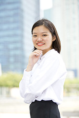 Image showing Asian young female executive smiling portrait