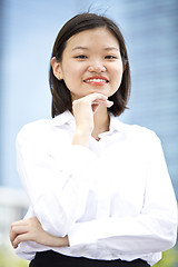 Image showing Asian young female executive smiling portrait