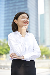 Image showing Asian young female executive smiling portrait