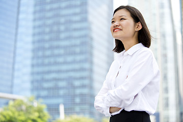 Image showing Asian young female executive smiling portrait