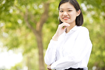 Image showing Asian young female executive smiling portrait