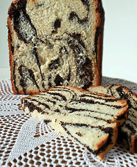 Image showing Striped cake slices