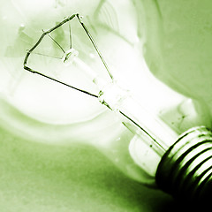 Image showing Background with lit lightbulb