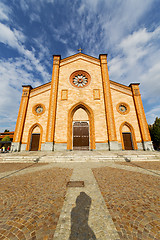 Image showing villa  italy   church  varese  the old door entrance and  