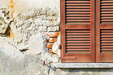 Image showing red window  varano   italy   abstract  sunny day     blind in th