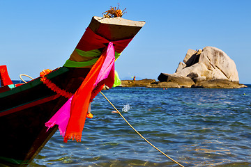 Image showing prow asia in the  kho tao bay isle white  beach    