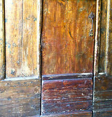 Image showing  venegono abstract  rusty   door c   closed wood  italy  varese