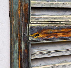 Image showing window  varese palaces  abstract      wood   blind the concrete 