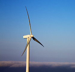 Image showing wind turbines and the sky in the isle of lanzarote