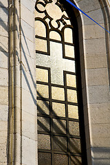 Image showing rose window  italy  lombardy     in  the varano borghi      towe