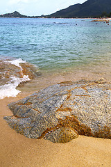 Image showing kho  asia isle white   tree  rocks in  outh china sea 