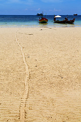 Image showing asia in the  kho tao   isle white  beach    rocks   south china 