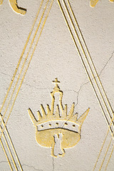 Image showing wall milan  in italy old   church concrete  crown