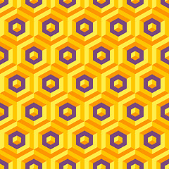 Image showing Seamless abstract 3d texture with hexagonal elements. Vector ill