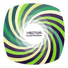 Image showing Striped frame with round shaped place for text. Vector swirl bac