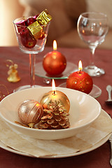 Image showing Christmas table setting